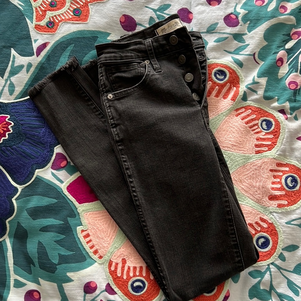 Madewell Berkeley wash Black Skinny Jeans 24 EUC